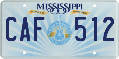 MS license plate CAF512
