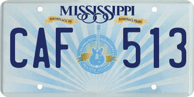MS license plate CAF513