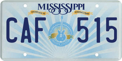 MS license plate CAF515