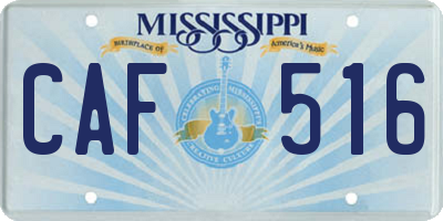 MS license plate CAF516