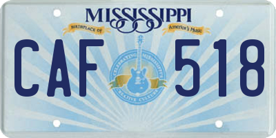 MS license plate CAF518