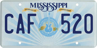 MS license plate CAF520