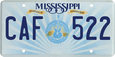 MS license plate CAF522