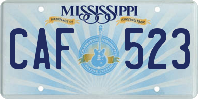 MS license plate CAF523