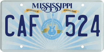 MS license plate CAF524