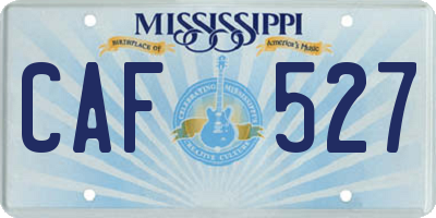 MS license plate CAF527