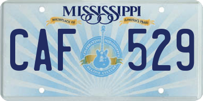 MS license plate CAF529