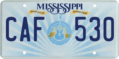 MS license plate CAF530