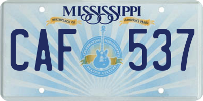 MS license plate CAF537