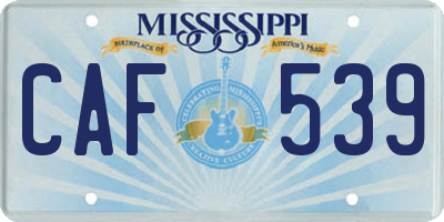 MS license plate CAF539
