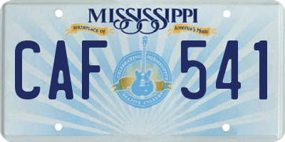 MS license plate CAF541