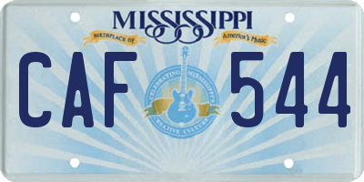 MS license plate CAF544
