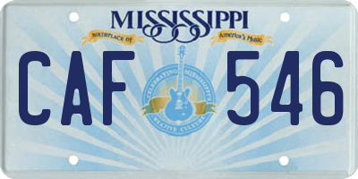 MS license plate CAF546