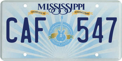 MS license plate CAF547