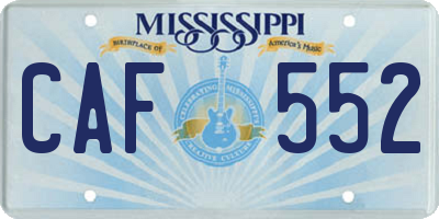 MS license plate CAF552