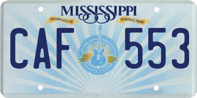 MS license plate CAF553