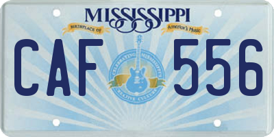 MS license plate CAF556