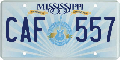 MS license plate CAF557