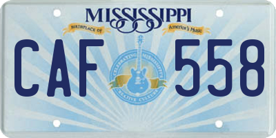 MS license plate CAF558