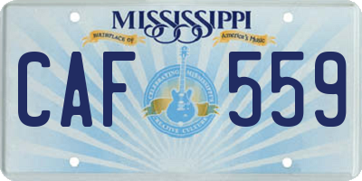 MS license plate CAF559