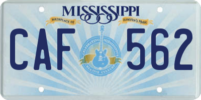 MS license plate CAF562