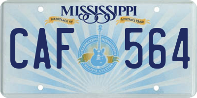 MS license plate CAF564