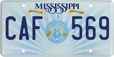 MS license plate CAF569