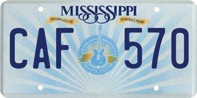 MS license plate CAF570