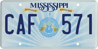 MS license plate CAF571
