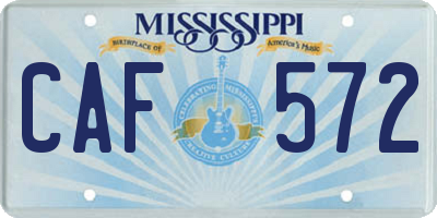 MS license plate CAF572