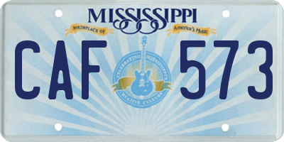 MS license plate CAF573
