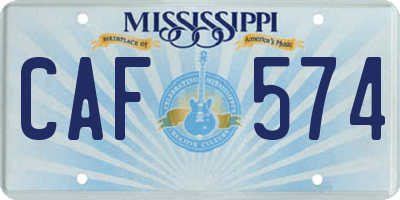 MS license plate CAF574