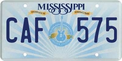 MS license plate CAF575