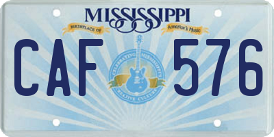 MS license plate CAF576