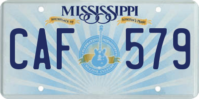 MS license plate CAF579