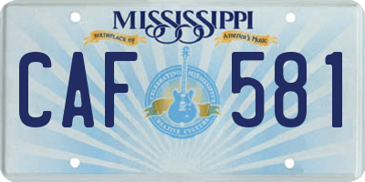 MS license plate CAF581