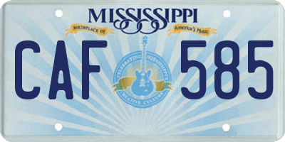 MS license plate CAF585