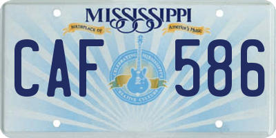 MS license plate CAF586
