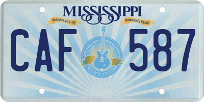 MS license plate CAF587