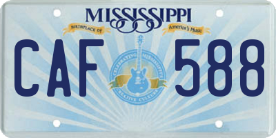 MS license plate CAF588
