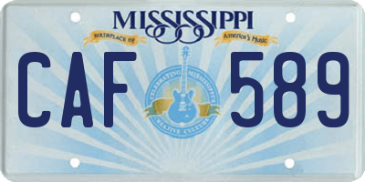 MS license plate CAF589