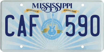 MS license plate CAF590