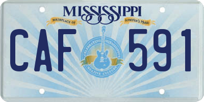 MS license plate CAF591