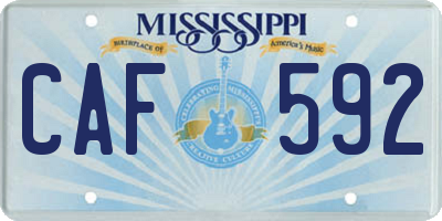 MS license plate CAF592