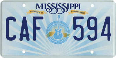MS license plate CAF594