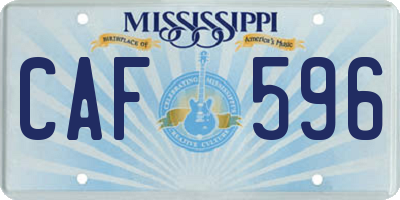 MS license plate CAF596
