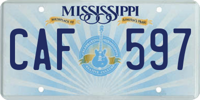 MS license plate CAF597
