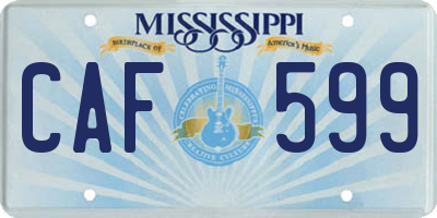 MS license plate CAF599