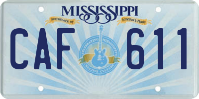 MS license plate CAF611