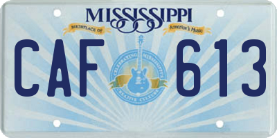 MS license plate CAF613